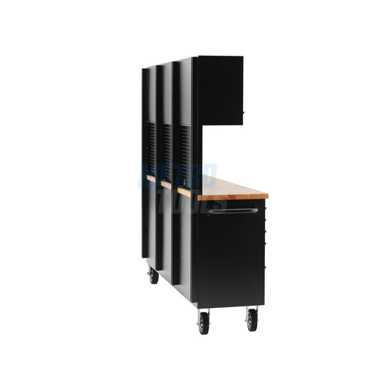 72" black with overhead cabinet