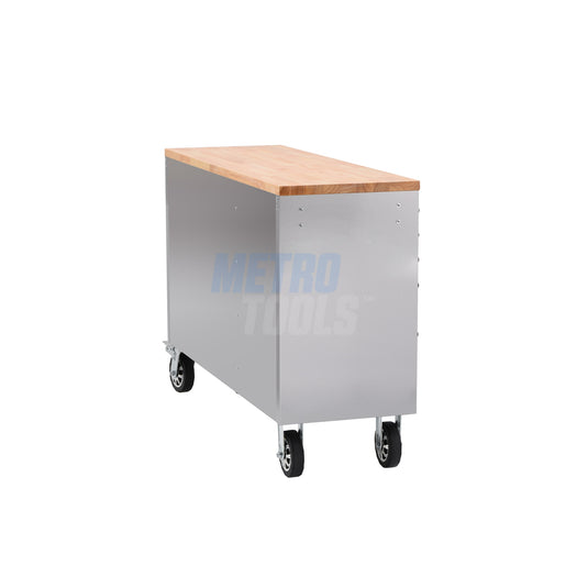 55" Stainless Steel 10 Drawer Roller Tool Cabinet and Workbench