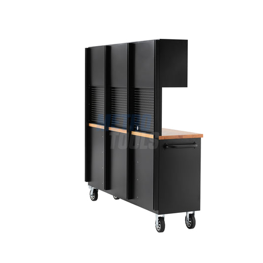 72" black with overhead cabinet
