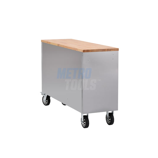 55" Stainless Steel 10 Drawer Roller Tool Cabinet and Workbench