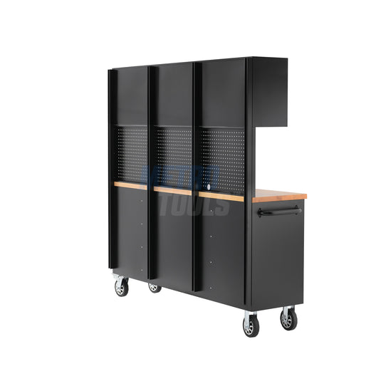 72" black with overhead cabinet