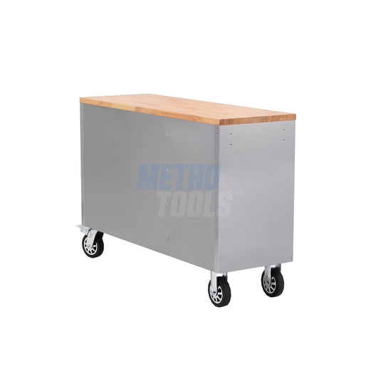 55" Stainless Steel 10 Drawer Roller Tool Cabinet and Workbench