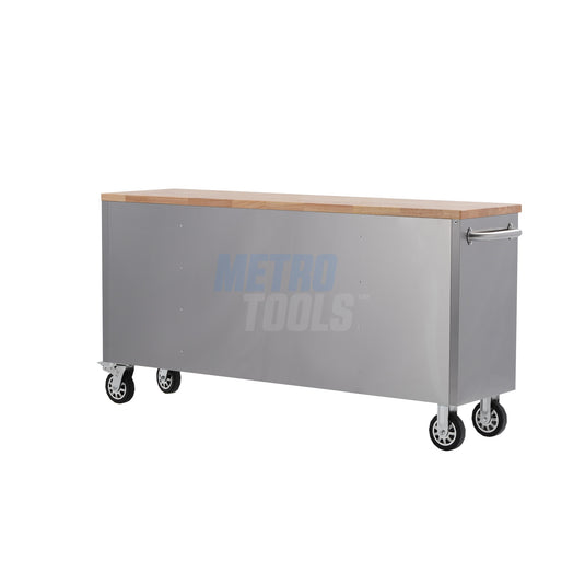 72" Stainless Steel 15 Drawer Roller Tool Cabinet and Workbench