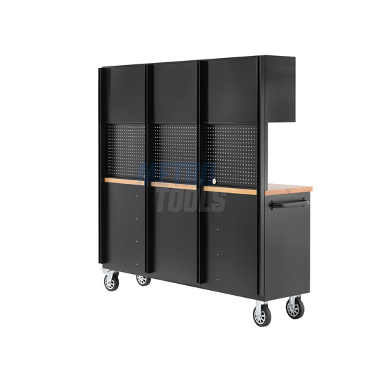 72" black with overhead cabinet