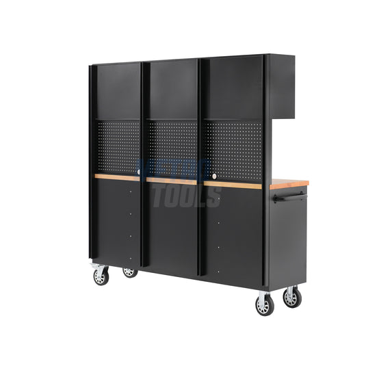 72" black with overhead cabinet