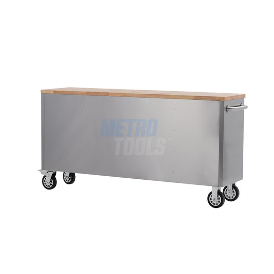 72" Stainless Steel 15 Drawer Roller Tool Cabinet and Workbench