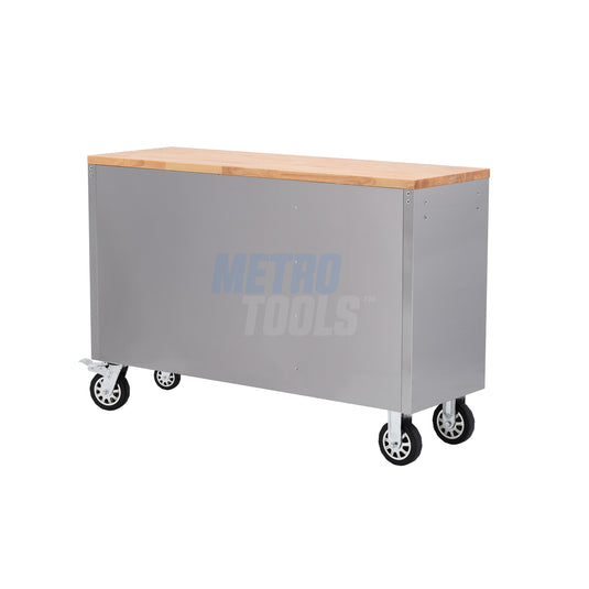 55" Stainless Steel 10 Drawer Roller Tool Cabinet and Workbench