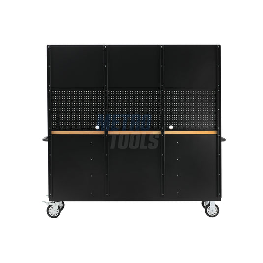 72" black with overhead cabinet