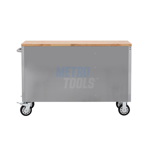 55" Stainless Steel 10 Drawer Roller Tool Cabinet and Workbench