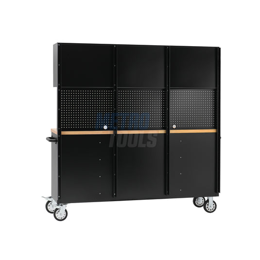 72" black with overhead cabinet