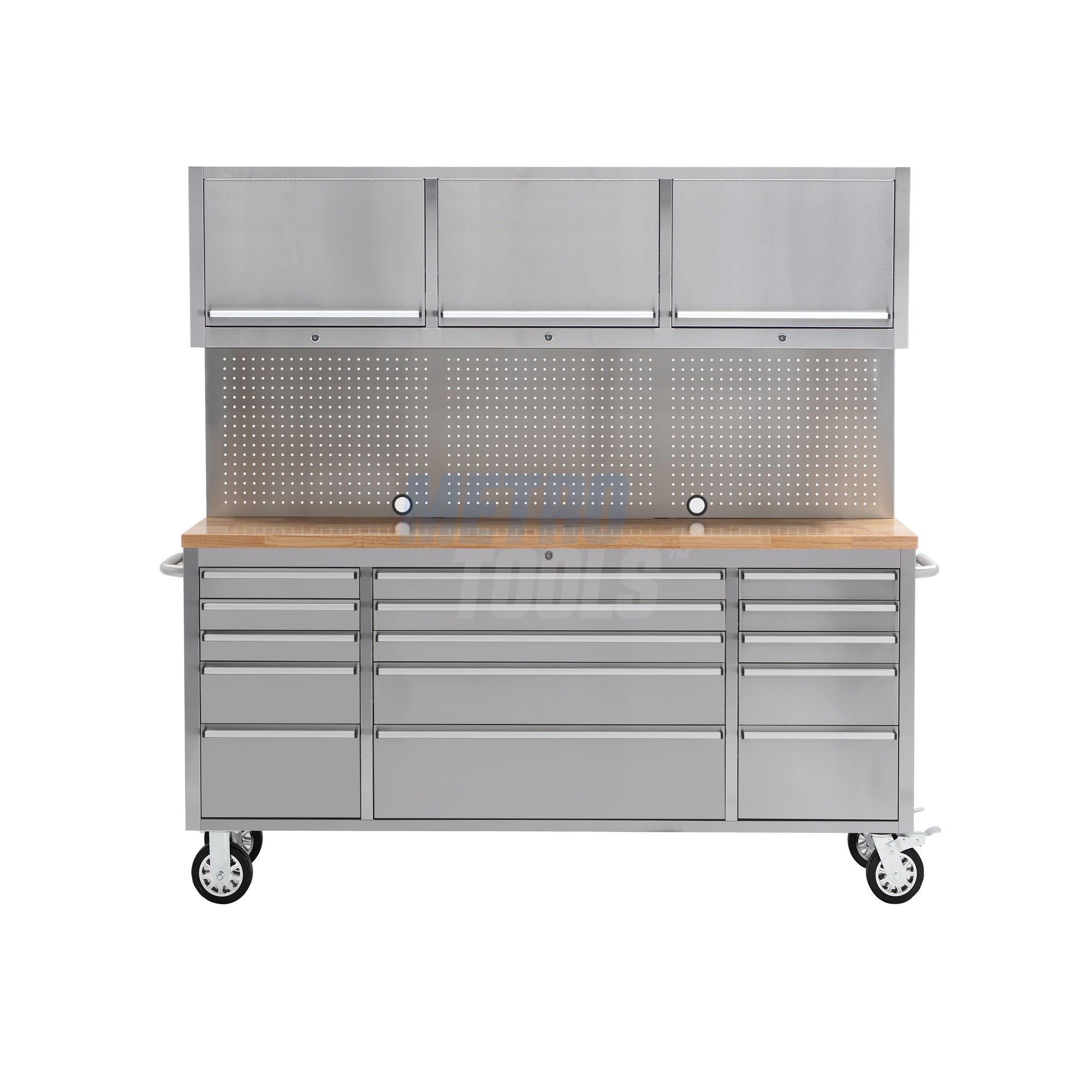 72" stainless steel with overhead cabinet