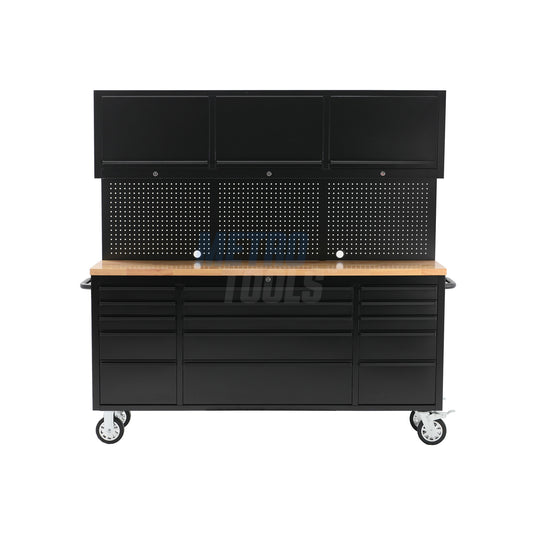 72" black with overhead cabinet
