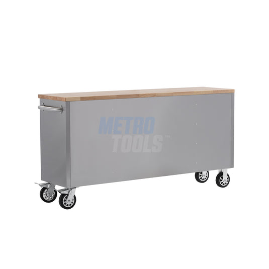 72" Stainless Steel 15 Drawer Roller Tool Cabinet and Workbench