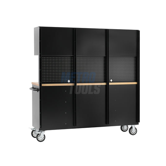 72" black with overhead cabinet