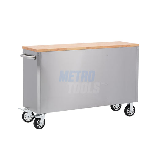 55" Stainless Steel 10 Drawer Roller Tool Cabinet and Workbench