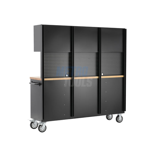 72" black with overhead cabinet