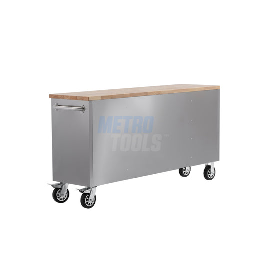 72" Stainless Steel 15 Drawer Roller Tool Cabinet and Workbench