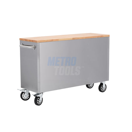 55" Stainless Steel 10 Drawer Roller Tool Cabinet and Workbench