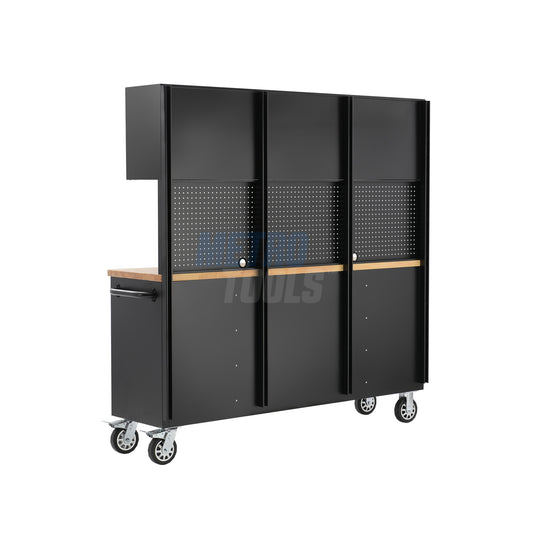 72" black with overhead cabinet