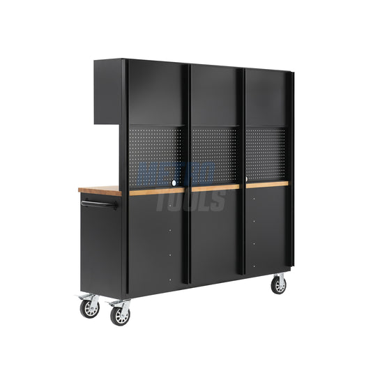 72" black with overhead cabinet
