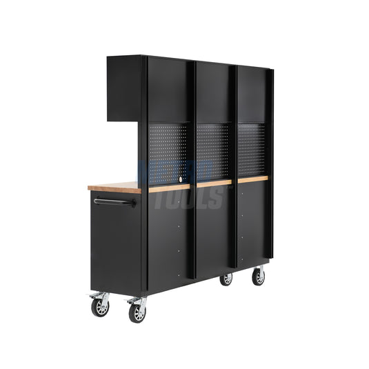 72" black with overhead cabinet