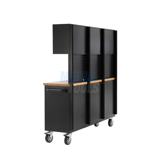 72" black with overhead cabinet