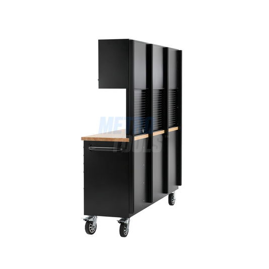 72" black with overhead cabinet