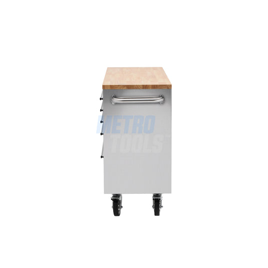 55" Stainless Steel 10 Drawer Roller Tool Cabinet and Workbench