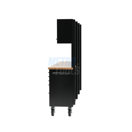72" black with overhead cabinet