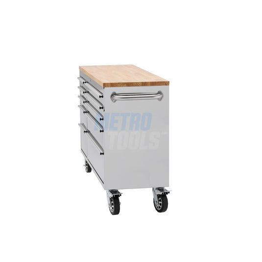 55" Stainless Steel 10 Drawer Roller Tool Cabinet and Workbench