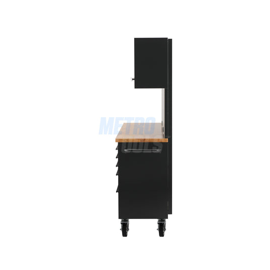 72" black with overhead cabinet