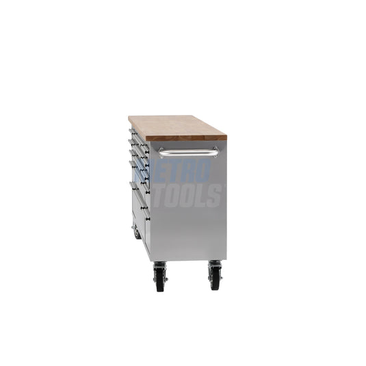 72" Stainless Steel 15 Drawer Roller Tool Cabinet and Workbench