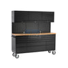 72" black with overhead cabinet