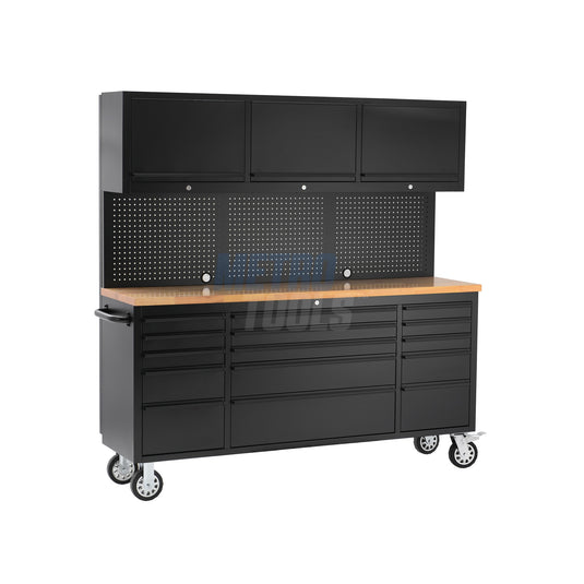 72" black with overhead cabinet