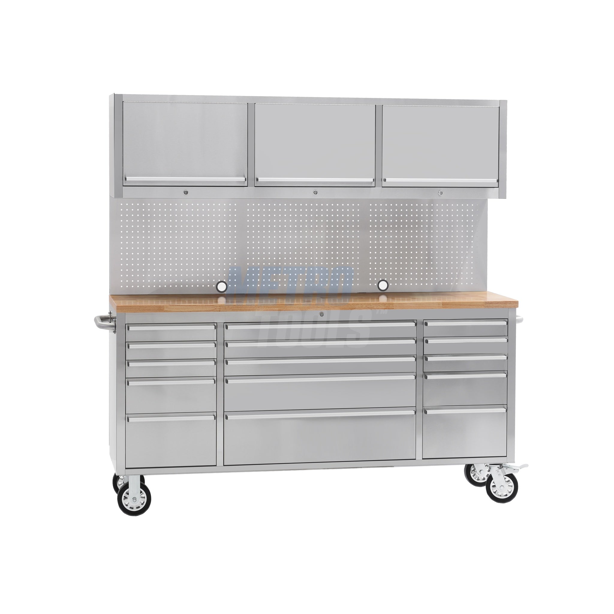 72" stainless steel with overhead cabinet