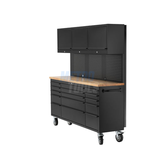 72" black with overhead cabinet