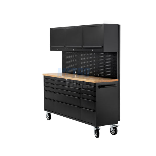 72" black with overhead cabinet