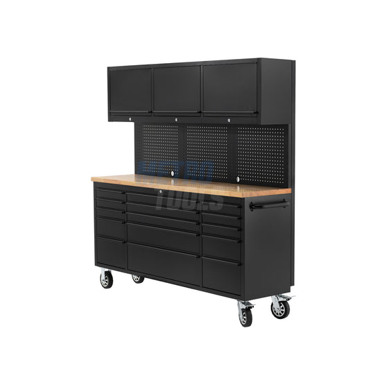 72" black with overhead cabinet