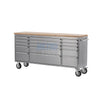 72" Stainless Steel 15 Drawer Roller Tool Cabinet and Workbench