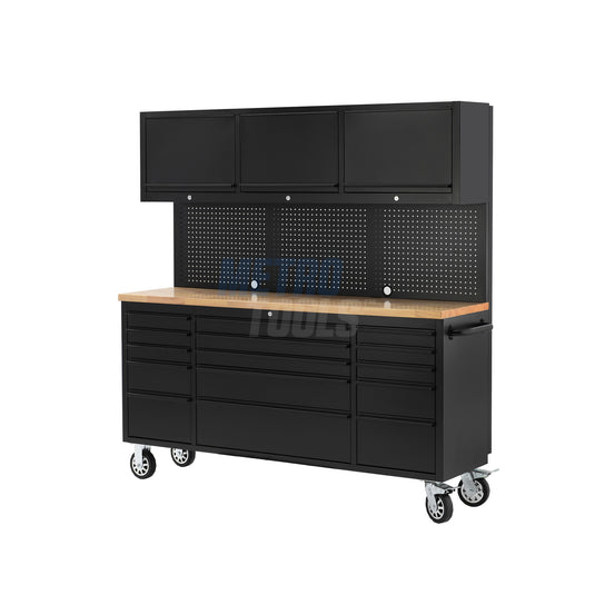 72" black with overhead cabinet