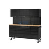 72" black with overhead cabinet