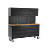 72" black with overhead cabinet