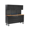 72" black with overhead cabinet