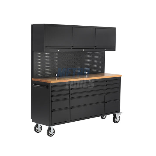 72" black with overhead cabinet