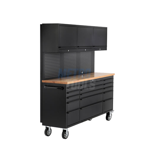 72" black with overhead cabinet