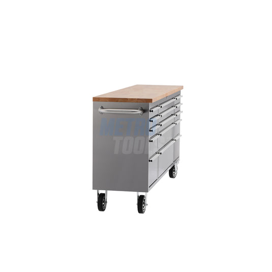 72" Stainless Steel 15 Drawer Roller Tool Cabinet and Workbench
