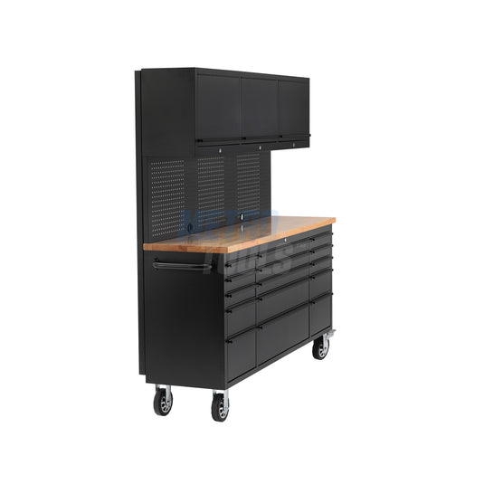 72" black with overhead cabinet