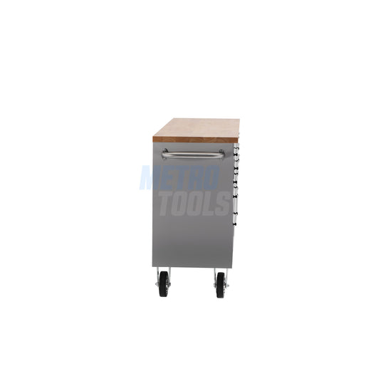 72" Stainless Steel 15 Drawer Roller Tool Cabinet and Workbench