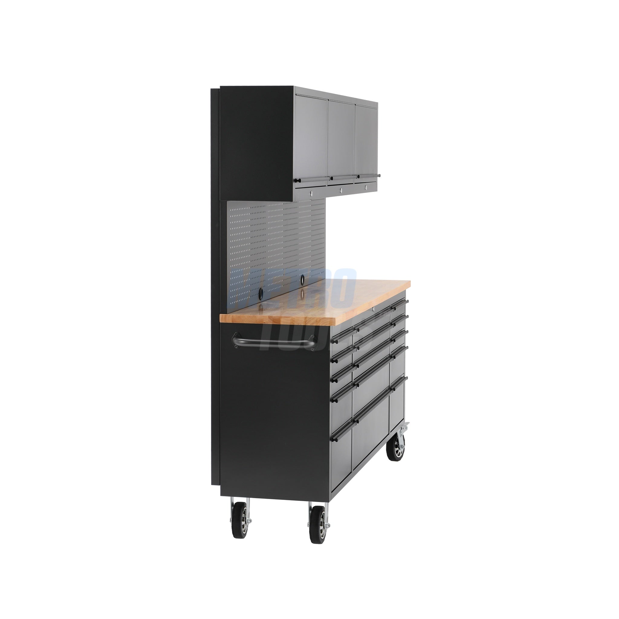 72" black with overhead cabinet