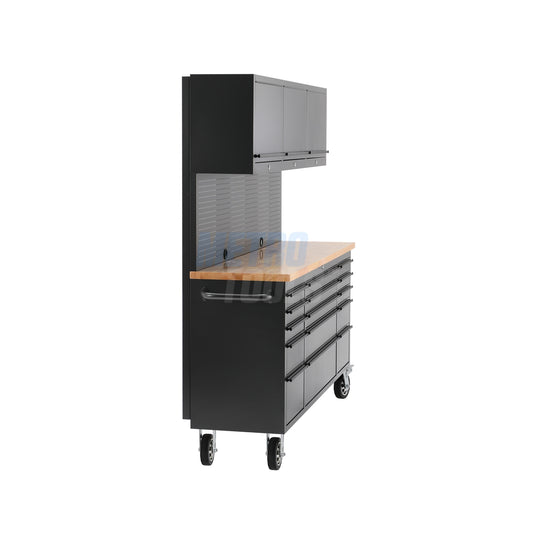 72" black with overhead cabinet